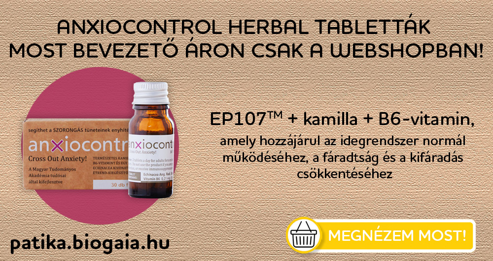 Anxiocontrol Herbal tabletták most bevezető áron csak a webshopban!